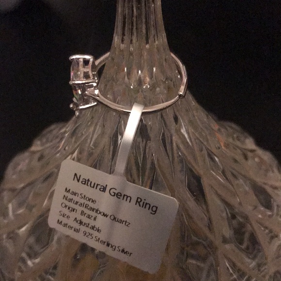 925 Sterling Silver Natural Rainbow Quartz Ring - Picture 2 of 3